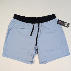 RBX Light Blue Active Training Shorts with Black Waistband Size L